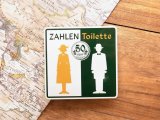 【ネコポスOK】　旅屋オリジナル　旅ステッカー　ZAHLEN TOILETTE/有料トイレ