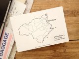 【ネコポスOK】　旅屋オリジナル　白地図ポストカード　TOKUSHIMA/徳島