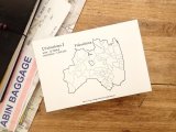 【ネコポスOK】　旅屋オリジナル　白地図ポストカード　FUKUSHIMA/福島