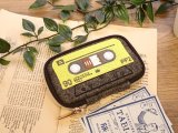 【ネコポスOK】　PUPU FELT　カードケース　cassette tape　ブラック