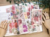 【ネコポスOK】　和紙ステッカー　ビンテージパックシリーズ　40枚入り　花
