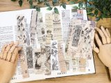 【ネコポスOK】　和紙ステッカー　ビンテージパックシリーズ　40枚入り　新聞