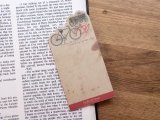 【ネコポスOK】　メモパッド　ヴィンテージシリーズ　ダイカット　自転車