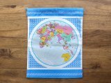 【ネコポスOK】　巾着　世界地図