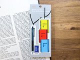 【ネコポスOK】　文具デザインブックマーク　ペン&ノート
