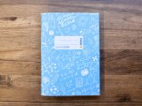 【ネコポスOK】　HERMA　エクササイズブックカバー（ノート付き）　Schoolydoo A5　ライトブルー