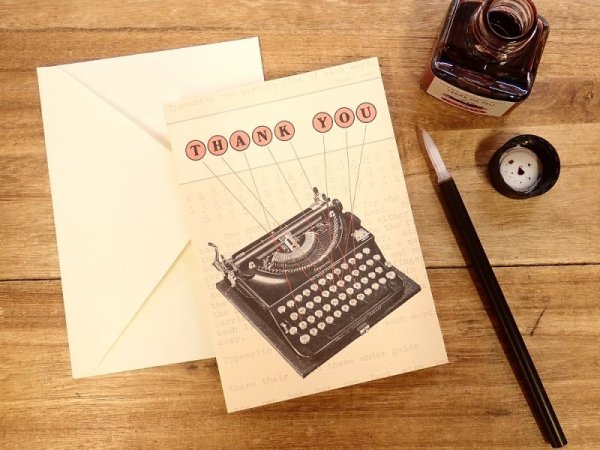 画像1: 【ネコポスOK】　アメリカ　CAVALLINI/カバリーニ　グリーティングカード（2つ折り）　Vintage typewriter (1)