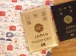 画像1: 【ネコポスOK】　パスポートカバー　JAPAN　ゴールド (1)