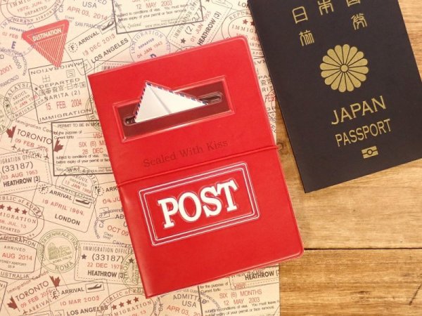 画像1: 【ネコポスOK】　パスポートカバー　ポスト (1)