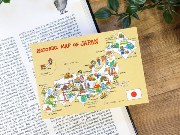 画像1: 【ネコポスOK】　PICTORIAL MAP of  JAPAN　ポストカード (1)