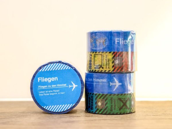 画像1: 【ネコポスNG】　Fliegen/フリーゲン　マスキングテープ　Runway＆Flight tag　ブルー (1)