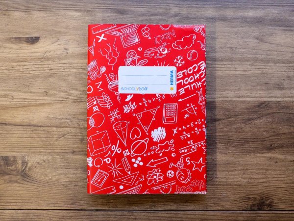 画像1: 【ネコポスOK】　HERMA　エクササイズブックカバー（ノート付き）　Schoolydoo A5　レッド (1)