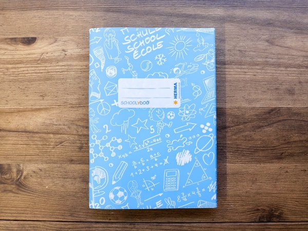 画像1: 【ネコポスOK】　HERMA　エクササイズブックカバー（ノート付き）　Schoolydoo A5　ライトブルー (1)