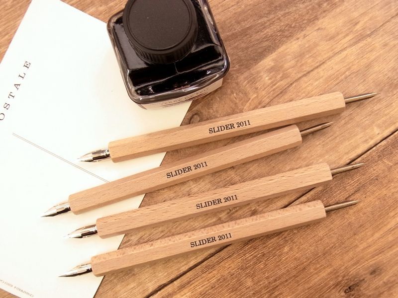 ネコポスok 木製ペン軸 ツイン 丸ペン Gペン 旅屋