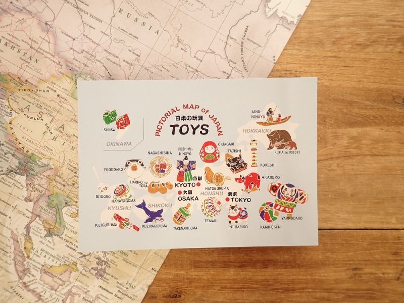 ネコポスok Pictorial Map Of Japan 日本の玩具 ポストカード 旅屋